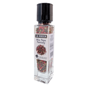 Italian mixed peppercorn grinder with black white green and pink pepper