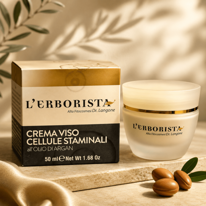 stem cell face cream with argan oil enriched with argan oil, hyaluronic acid, and peptides for anti-aging skincare