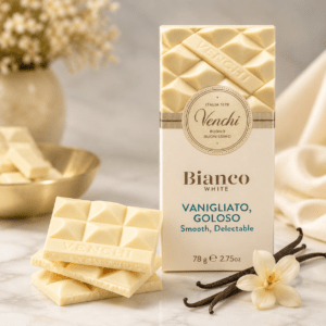 Venchi Extra White Chocolate Bar with natural vanilla, gluten-free and made in Italy